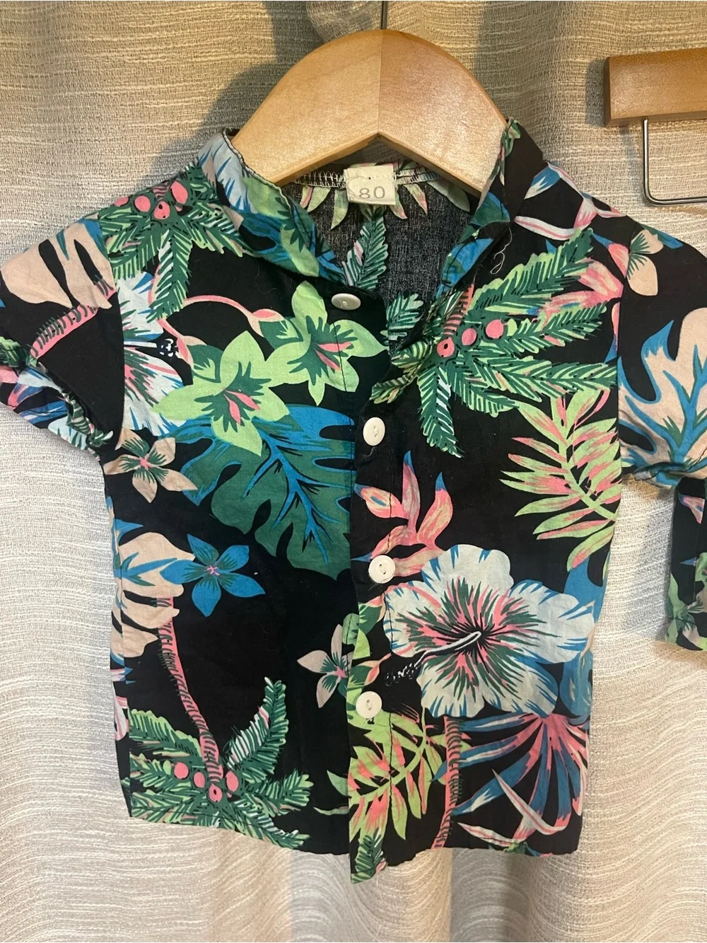 Old Navy Style Black Tropical Floral Kids Short Set